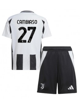 Juventus Andrea Cambiaso #27 Replika Hemmakläder Barn 2024-25 Kortärmad (+ byxor)